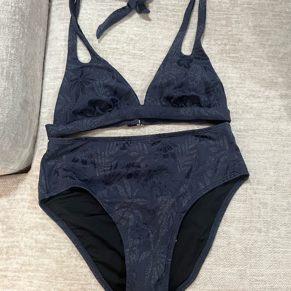 Navy Floral Bikini Set